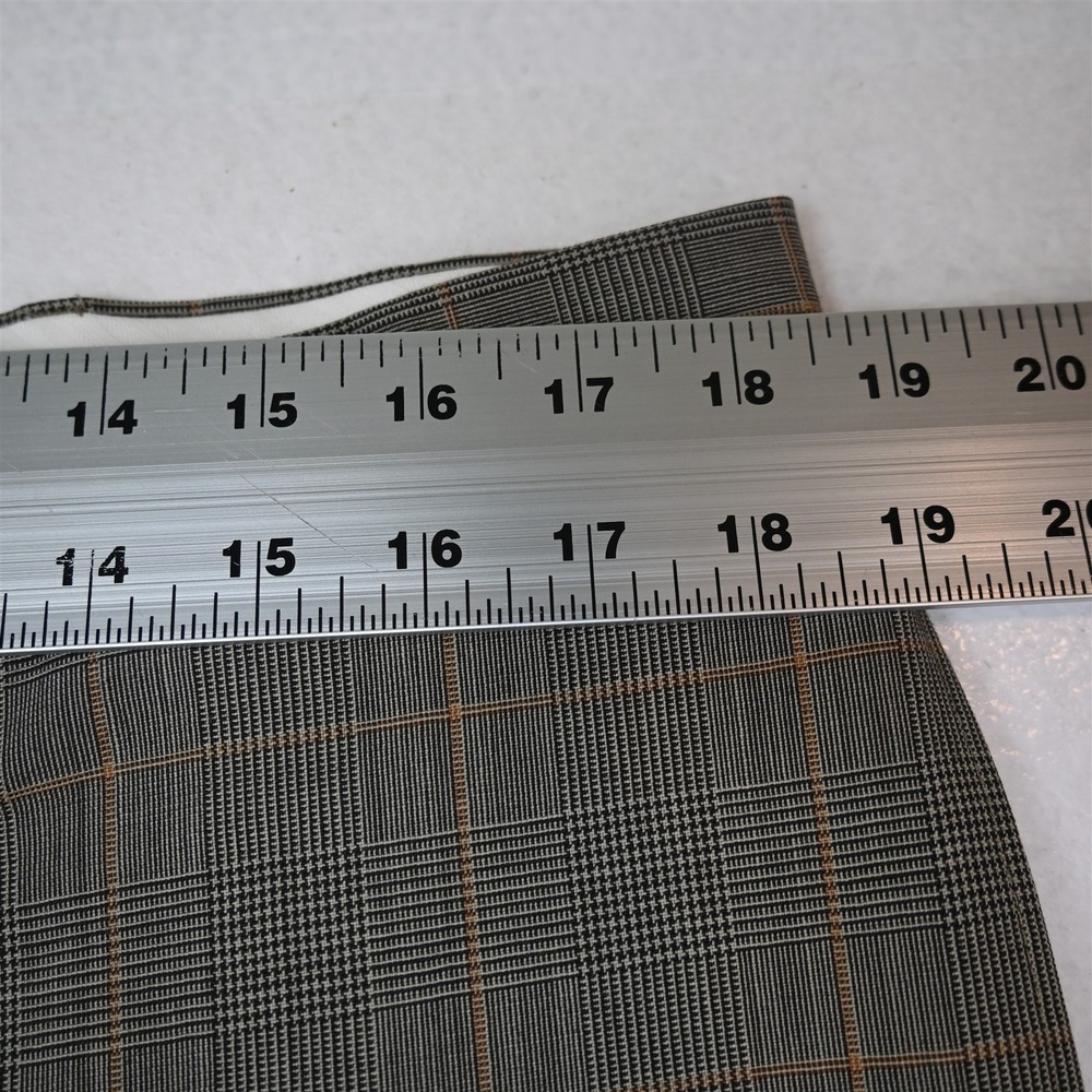 Lands End 36x34 Brown Glenn Check 100% Wool Tailored Cuffed Dress Mens Pants - Picture 2 of 9